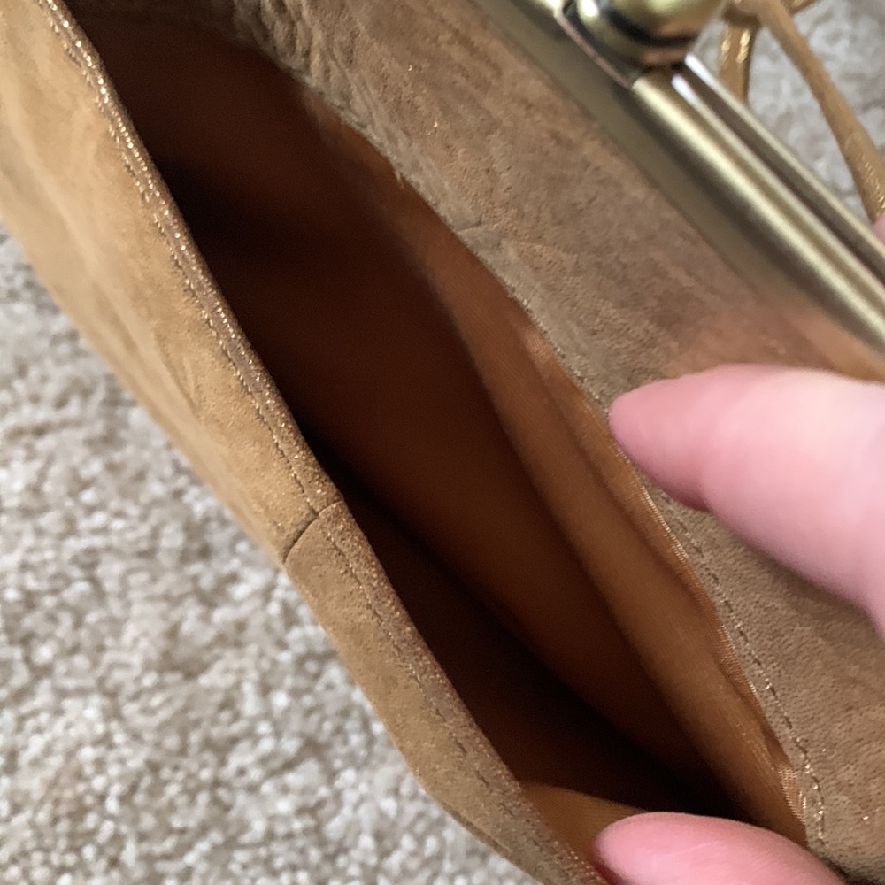 Gold Patent Leather Crossbody Bag - Women's Shoulder Purse - Picture 6 of 10